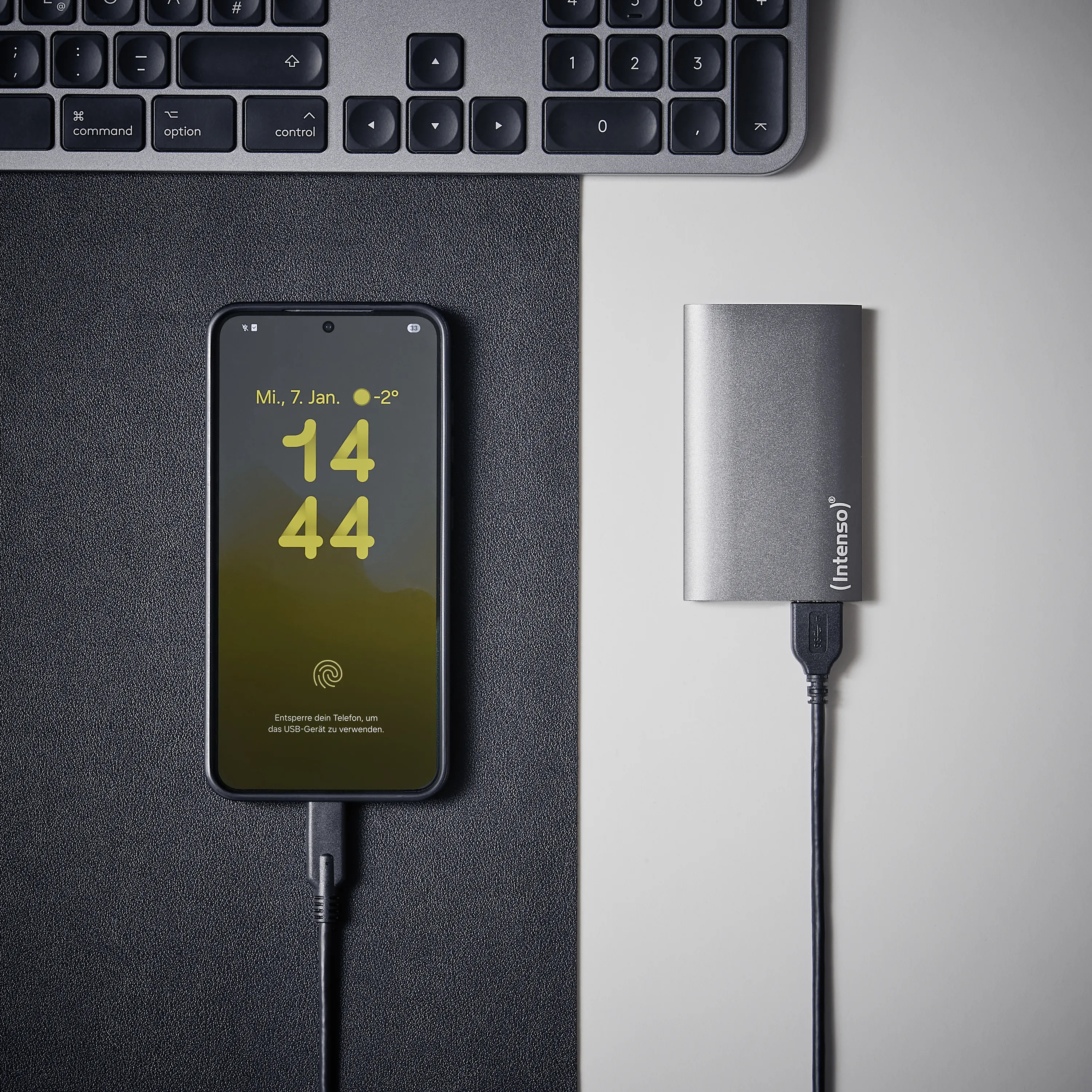 Intenso Premium Edition 512GB External SSD with USB 3.2 Gen 1 (USB-A), Portable, Shock Resistant, Anthracite