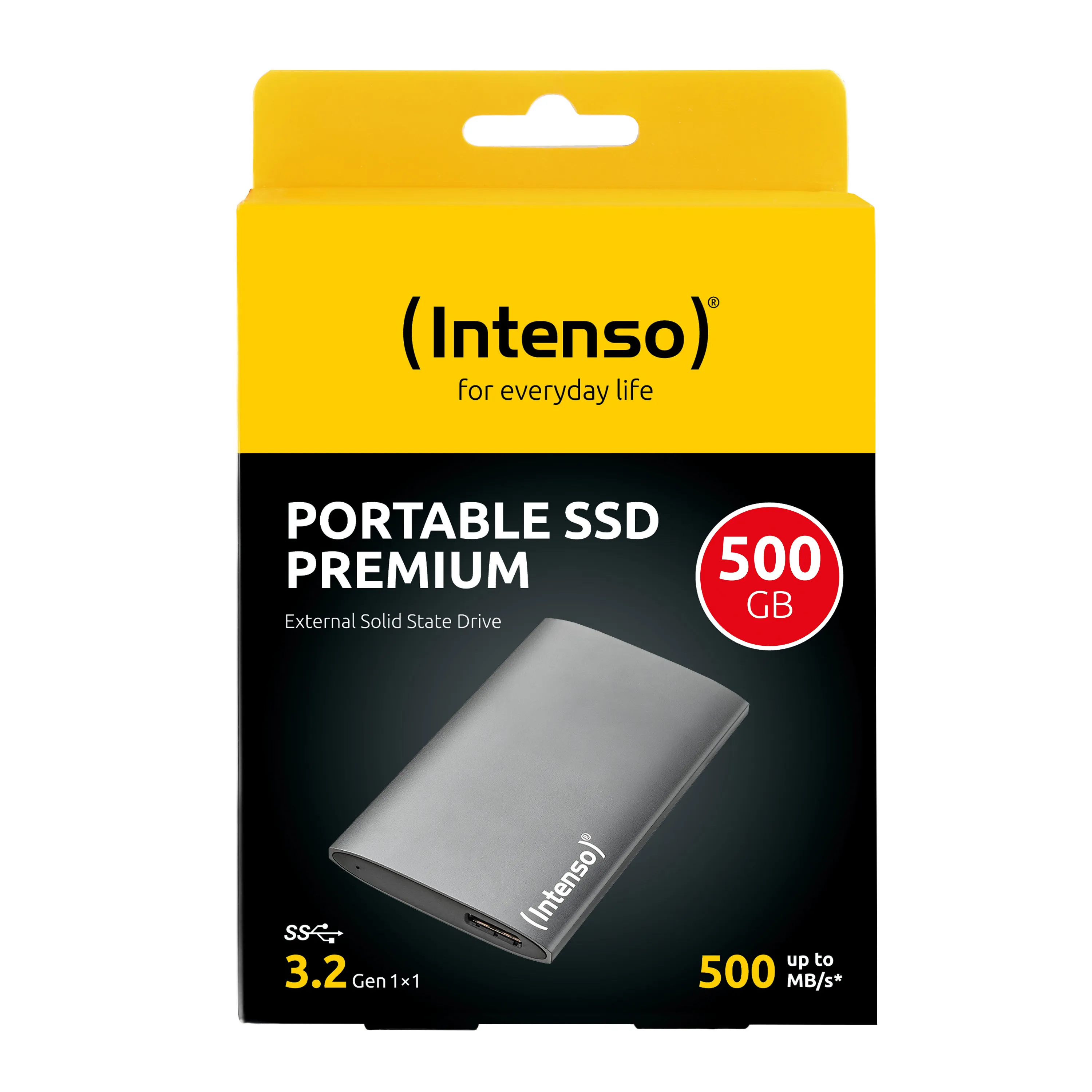 Intenso Premium Edition 512 GB extern SSD med USB 3.2 Gen 1 (USB-A), portabel, st&ouml;tt&aring;lig, Anthracite