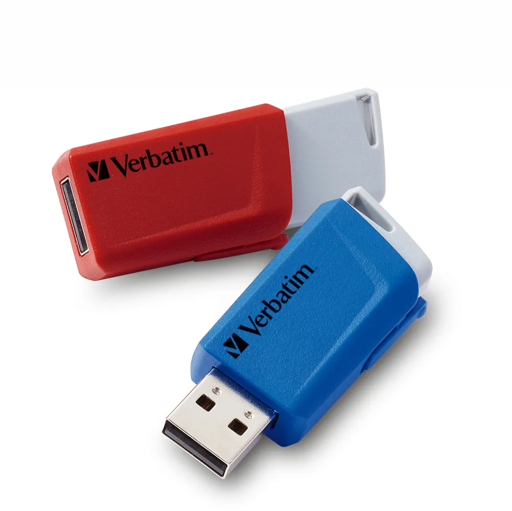 Verbatim 32 Gt Store 'n' Click USB 3.2 Gen 1x1 -muistitikku, Sininen/Punainen (2kpl)