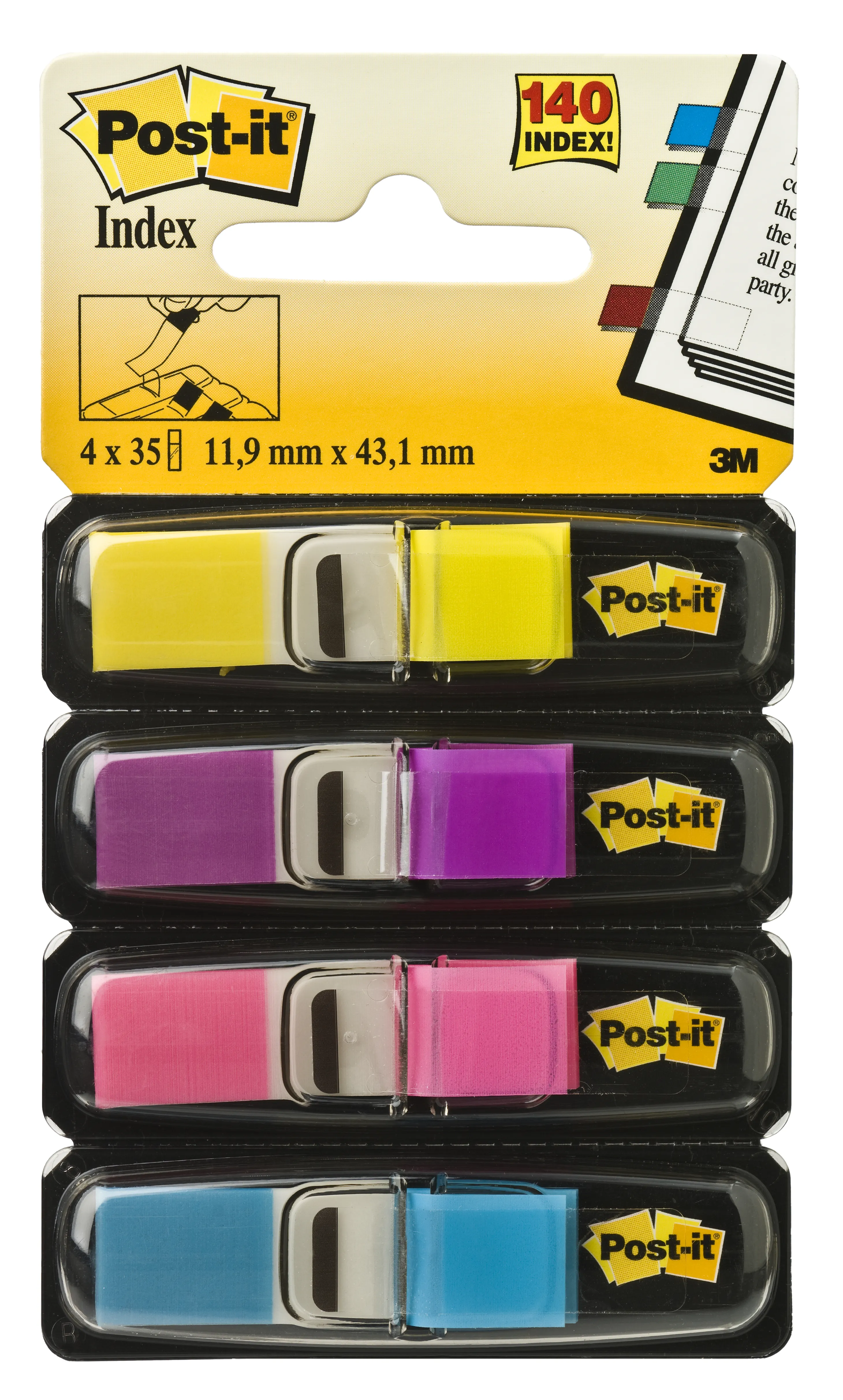 Post-it Index tabs 11,9x43,1 ass. neon (4)
