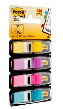 Post-it Index tabs 11,9x43,1 ass. neon (4)