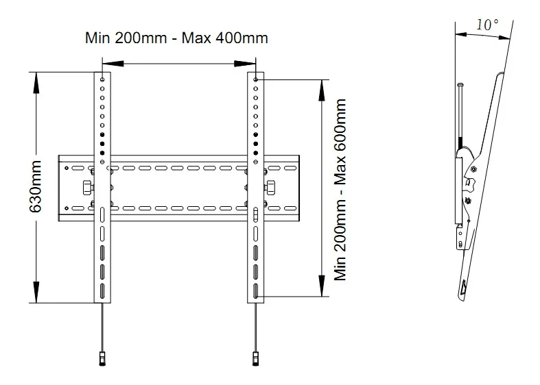 MB Universal Wallmount Tilt HD 800x600 60-110inch 125kg