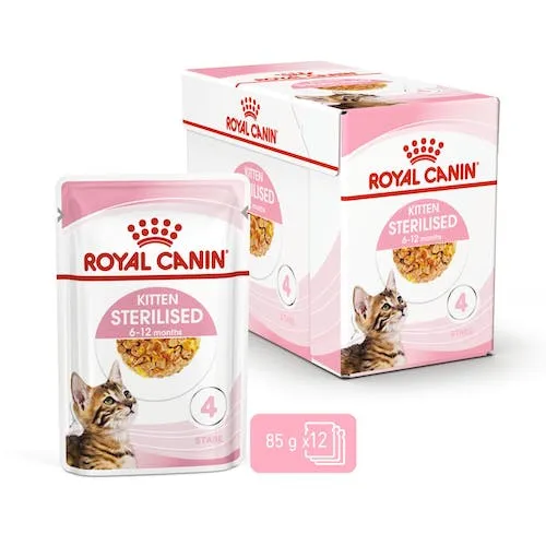 Royal Canin Kitten Sterilised Jelly, Kissan m&auml;rk&auml;ruoka, 12 x 85 g