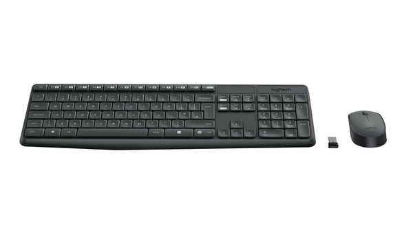 Logitech MK235 - trådlös tangentbord och mus, svart