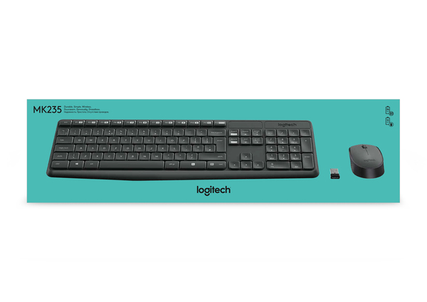 Logitech MK235 - trådlös tangentbord och mus, svart