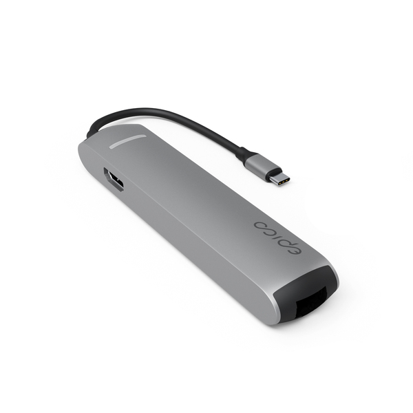 Epico 6in1 Slim Hub 8K USB-C liittimell&auml; - space gray