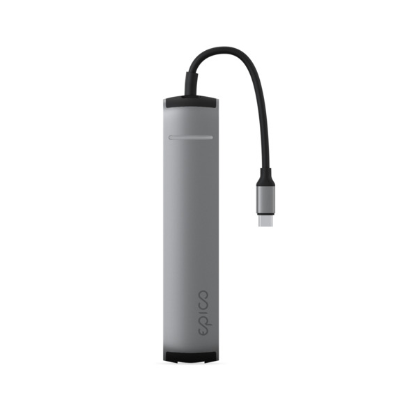 Epico 6in1 Slim Hub 8K med USB-C anslutning - space gray