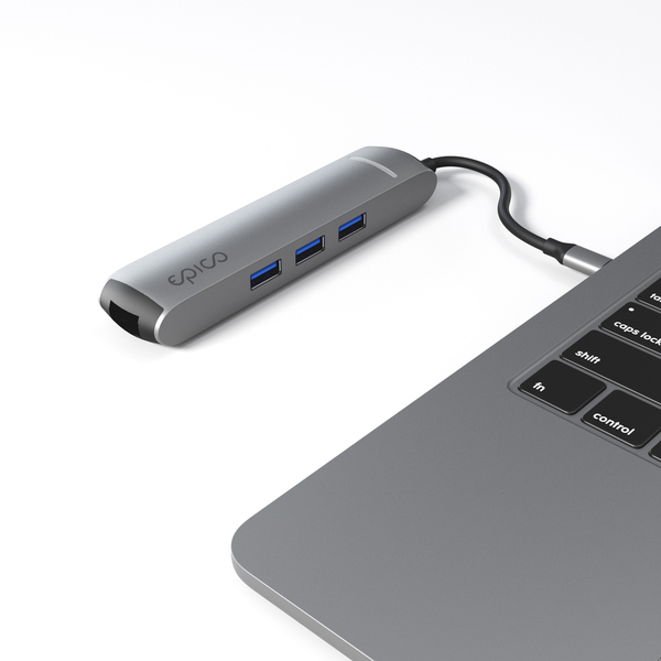 Epico 6in1 Slim Hub 8K med USB-C anslutning - space gray