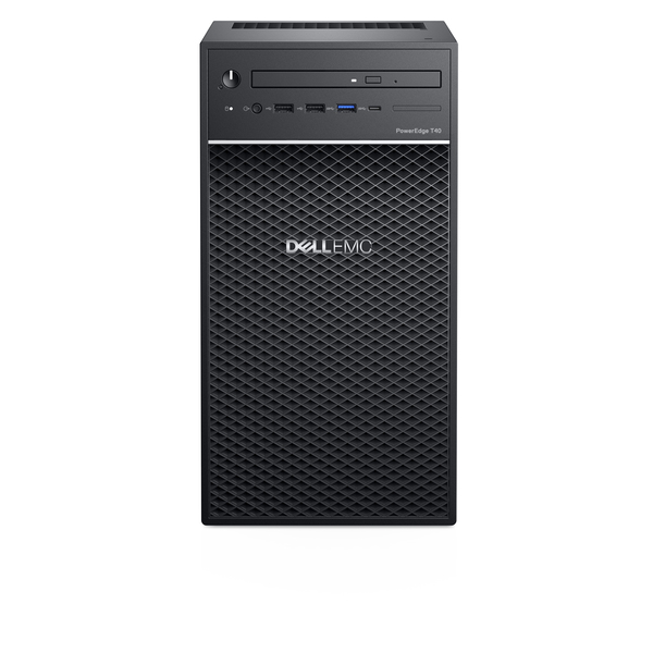 Dell EMC PowerEdge T40 - Palvelin - torni - 1-tie - 1 x Xeon E-2224G / 3.5 GHz - RAM 8 Gt - HDD 1 Tt - DVD-kirjoitin - UHD Graphics P630 - GigE - ei KJ - monito