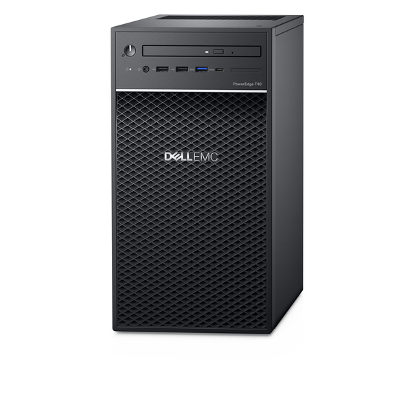 Dell EMC PowerEdge T40 - Palvelin - torni - 1-tie - 1 x Xeon E-2224G / 3.5 GHz - RAM 8 Gt - HDD 1 Tt - DVD-kirjoitin - UHD Graphics P630 - GigE - ei KJ - monito
