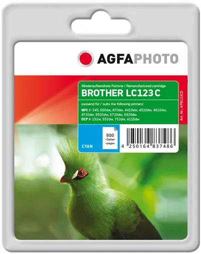 AgfaPhoto LC123C -mustekasetti, 11 ml, cyan