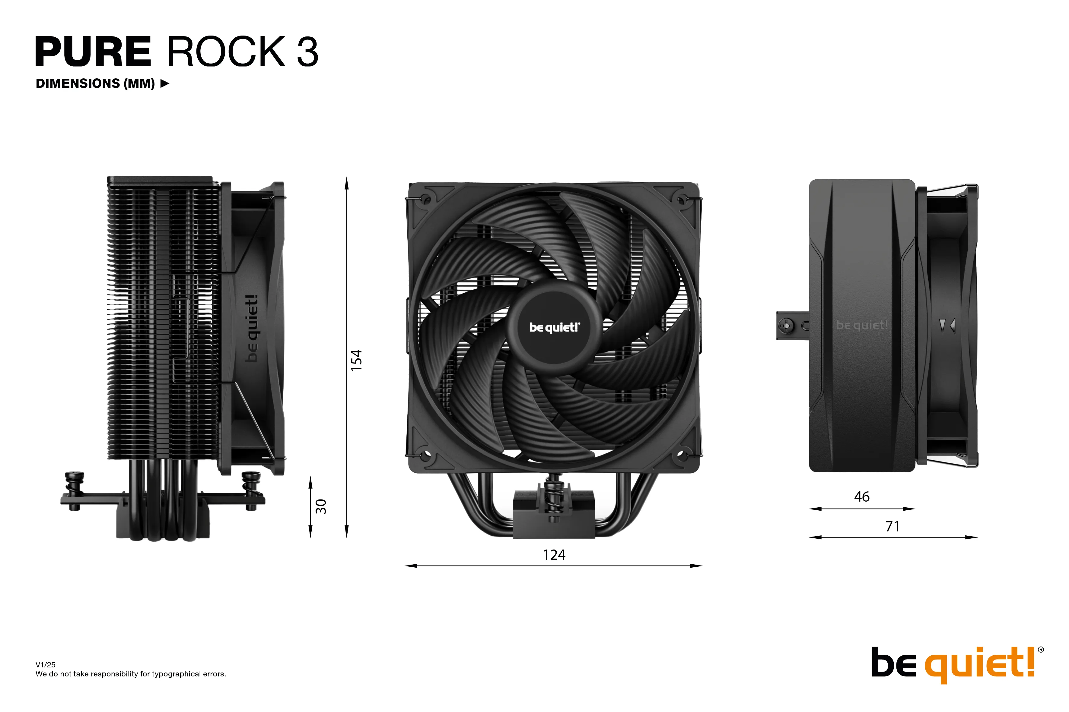 be quiet! Pure Rock 3 -  CPU cooler, Black