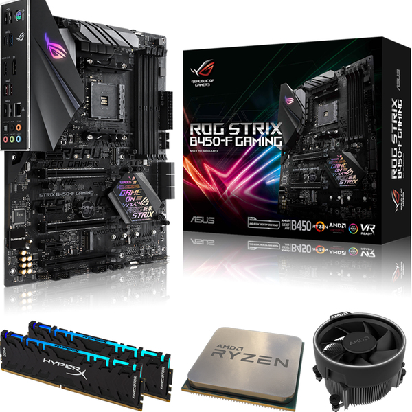 Bundle + Kingston 16GB HyperX Predator DDR4 + AMD Ryzen 5 2600 + Wraith Stealth Cooler + Asus ROG Strix B450-F Gaming