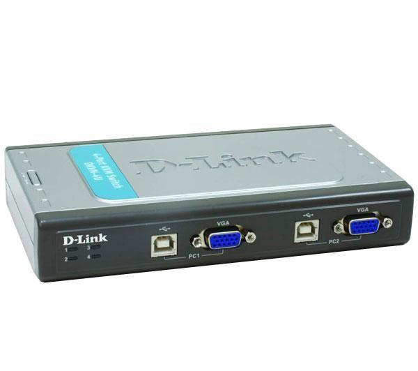 (Fyndh&ouml;rnan) D-Link KVM-switch, max 4 datorer, USB (lev m 2 kablar)