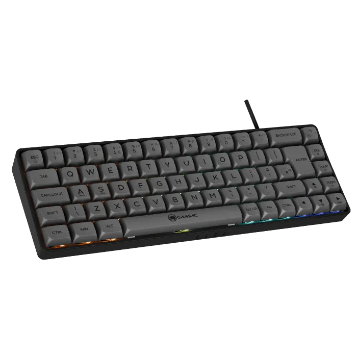 Gamiac TKL69G Kailh Blue - speltangentbord, Svart/Grå