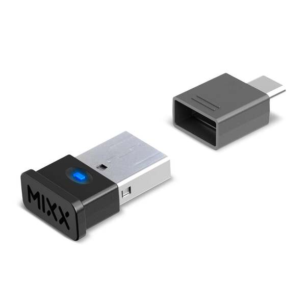 MIXX B10c tr&aring;dl&ouml;s monoheadset + laddningsdocka och USB-dongel, svart