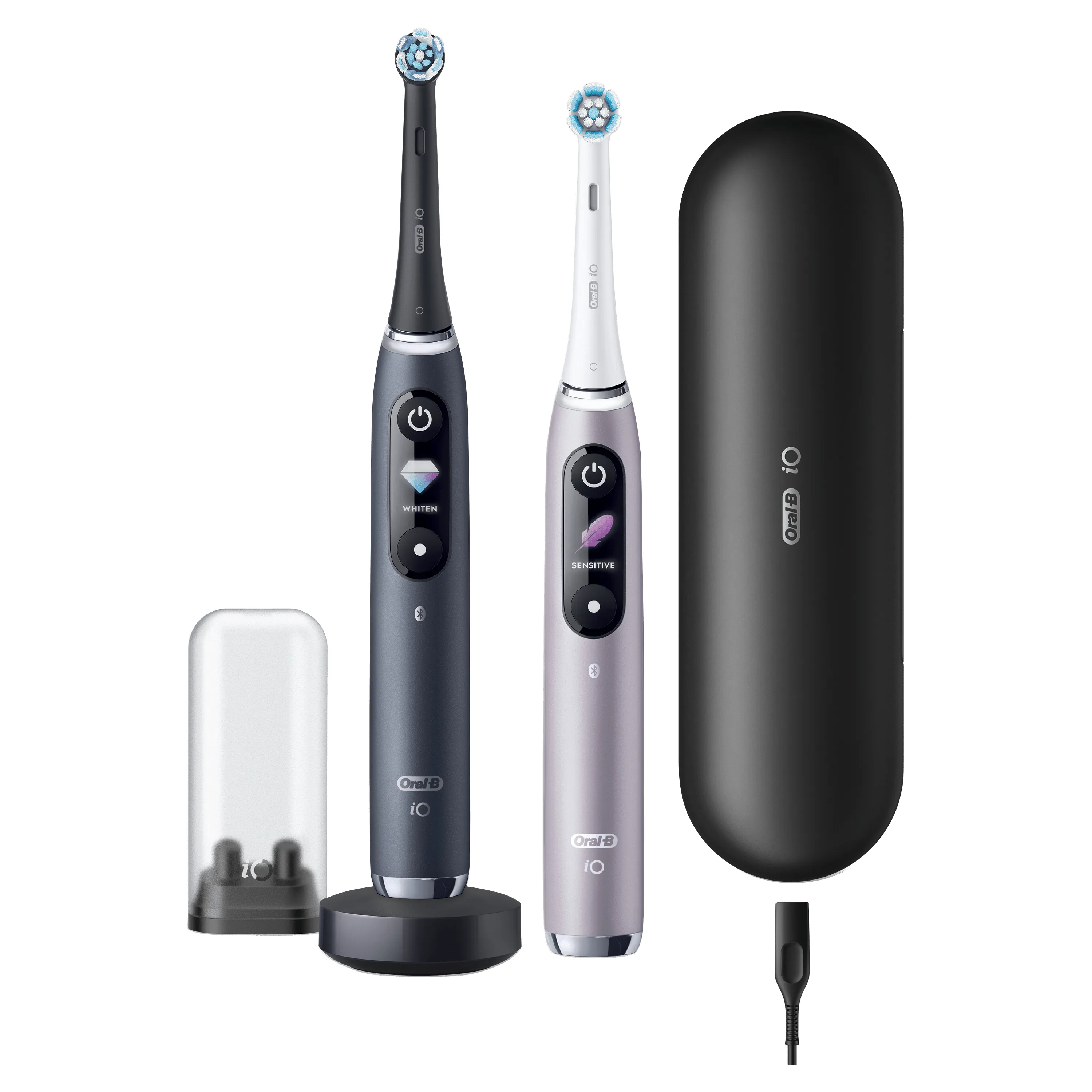 Oral-B iO Series 9 Duo Pack - eltandborste, 2 st, Black Onyx/Rose Quartz