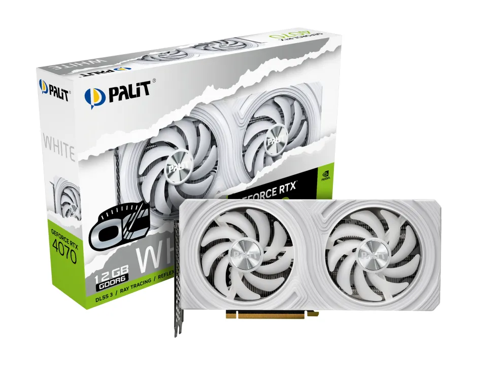 Palit Geforce RTX 4070 White OC - graphics card - GeForce RTX 4070 - 12 GB - white