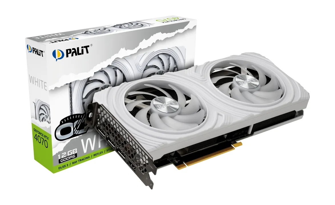 Palit Geforce RTX 4070 White OC - graphics card - GeForce RTX 4070 - 12 GB - white