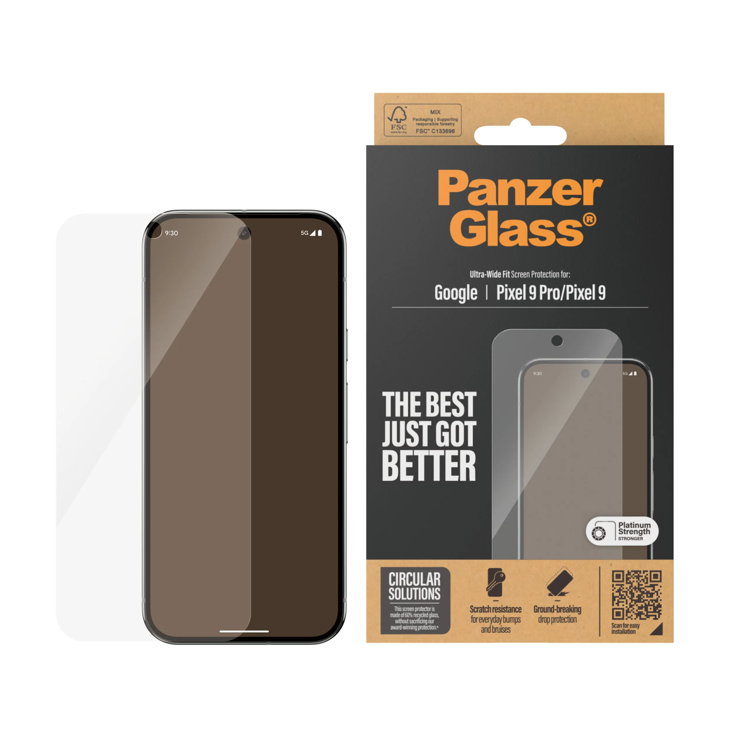 PanzerGlass Ultra-Wide Fit Google Pixel 9 / 9 Pro -panssarilasi
