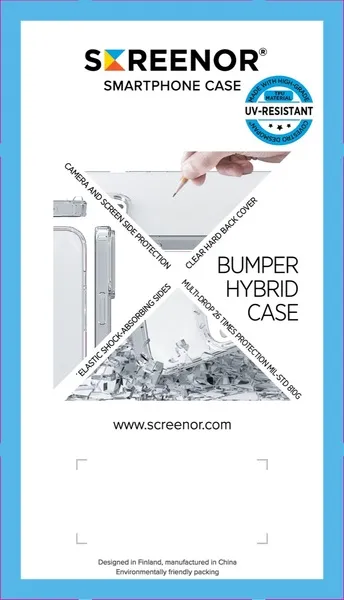 Screenor Bumper, iPhone 16e - fodral, Transparent