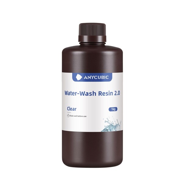 ANYCUBIC Water-Wash Resin 2.0, 1 kg 3D Printer Resin, Clear