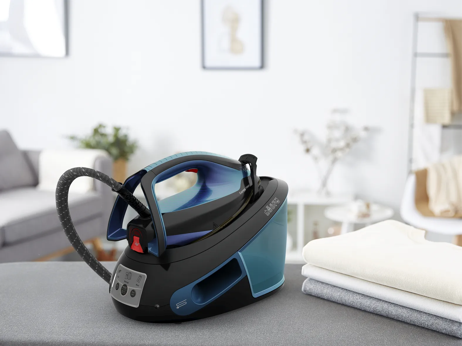 Tefal Express Vision SV8151E0 -h&ouml;yrysilityskeskus, 2800 W, 7 bar, 1,8 l, sininen/musta