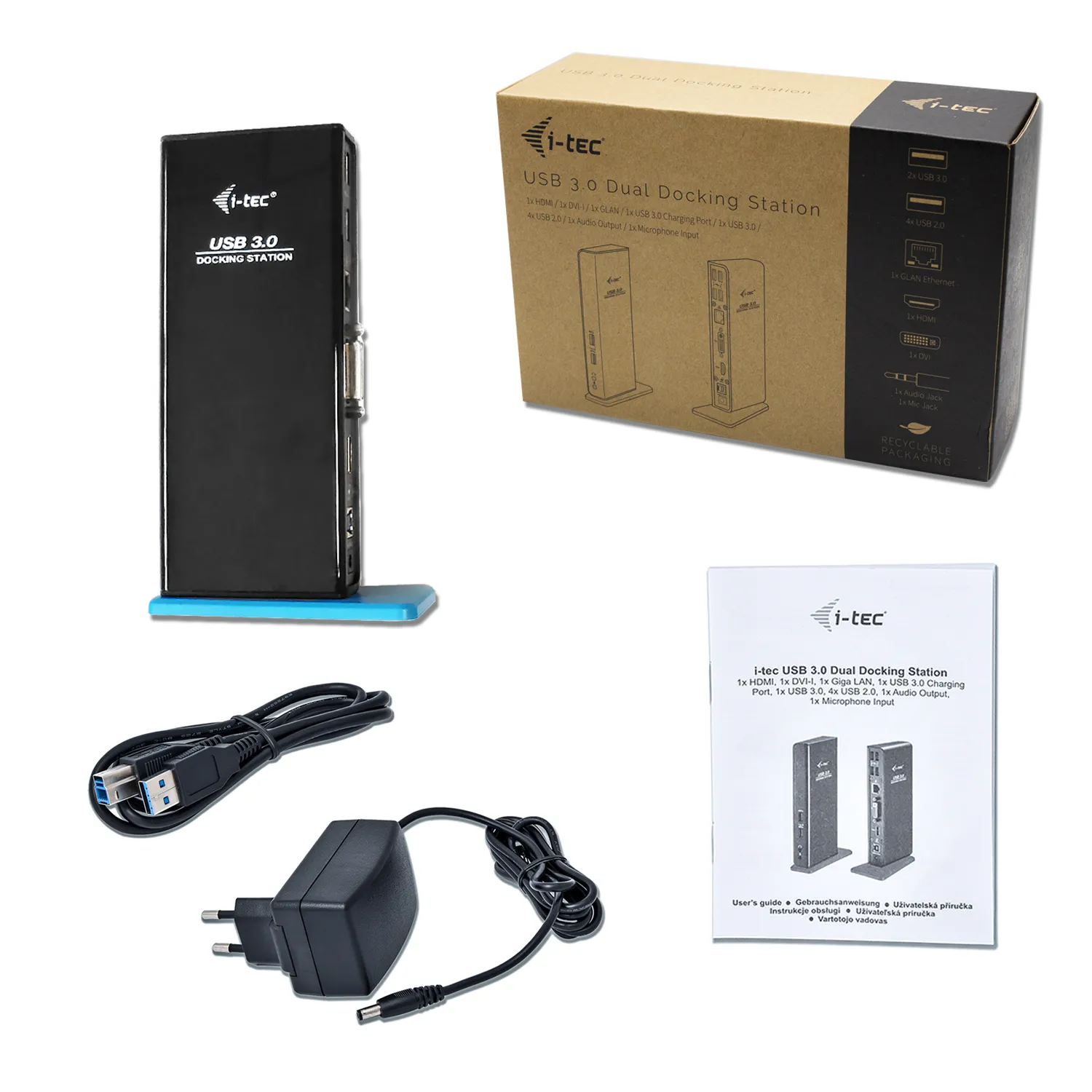 I-TEC DUAL DOCKING STATION USB 3.0 1XDVI 1XHDMI 2048X1152