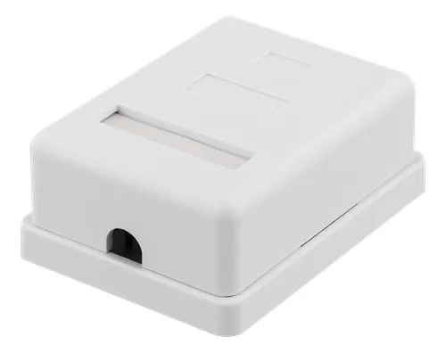 DELTACO skärmat vägguttag, utanpåliggande FTP 1xRJ45, Cat6A, vit