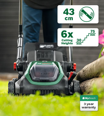 Bosch Rotak 18V-43 Hiiliharjaton Akkuruohonleikkuri 43 cm