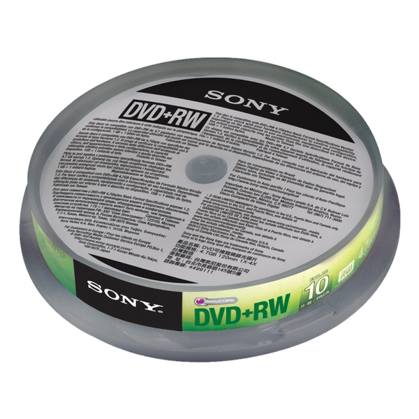 SONY 10DPW47SP 10 X DVD+RW 4.7GB SPINDLE