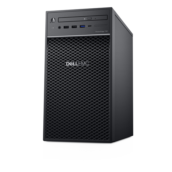 Dell EMC PowerEdge T40 - Palvelin - torni - 1-tie - 1 x Xeon E-2224G / 3.5 GHz - RAM 8 Gt - HDD 1 Tt - DVD-kirjoitin - UHD Graphics P630 - GigE - ei KJ - monito