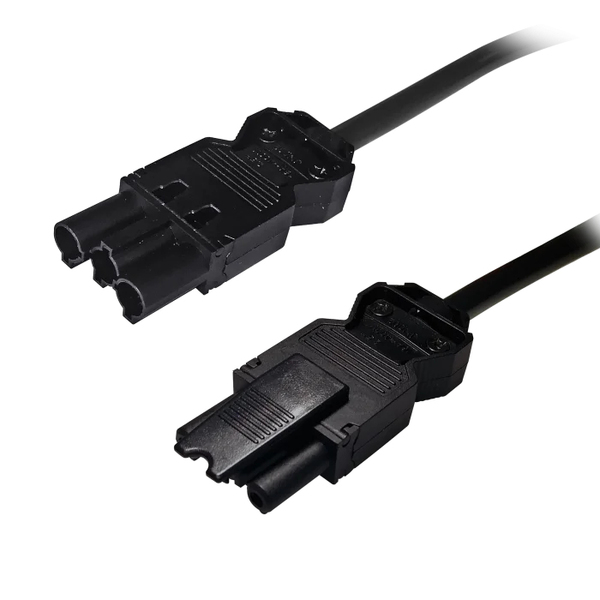DELTACO GST18 power cable, GST18 male - GST18 female, black, 2m