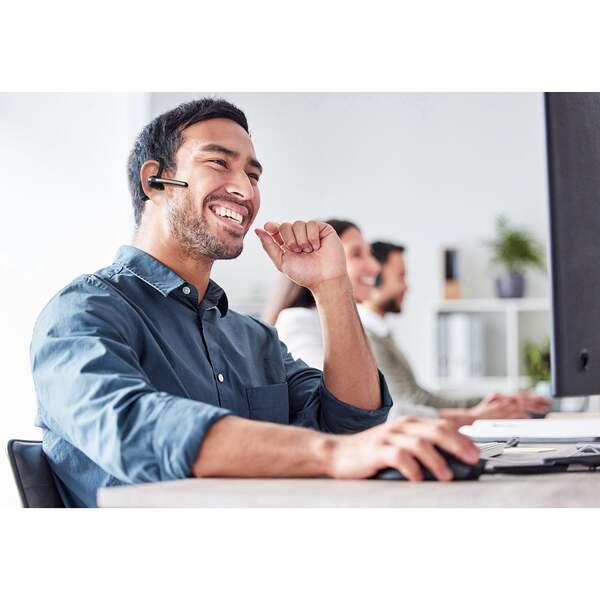 MIXX B10c Wireless Mono Headset with Charging Dock and USB Dongle, Black