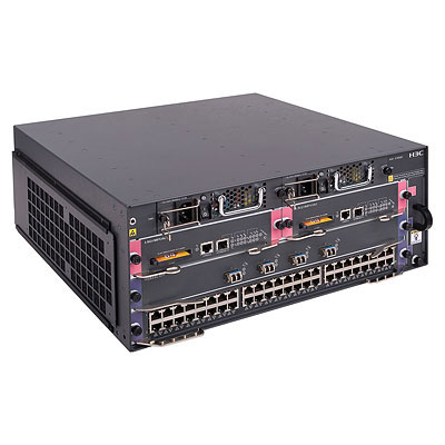 HP Networking 7502 Switch Chassis. 2 MPU (for management modules) slots + 2 I/O module slots + 2 power supply slots.