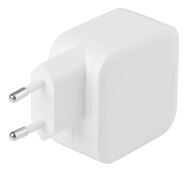DELTACO USB-C wall charger, GaN technology, 1x USB-C PD, 61 W, white