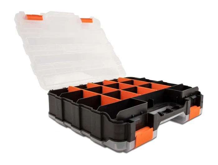 Delock Sorting box with 34 compartments 320 x 270 x 80 mm orange / bla