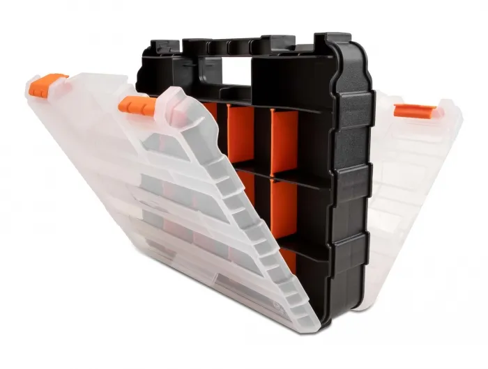 Delock Sorting box with 34 compartments 320 x 270 x 80 mm orange / bla