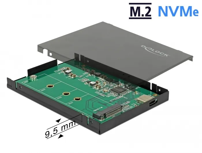 Delock External 2.5? Enclosure for M.2 NVMe PCIe SSD with USB 3.1 Gen 2 USB Type-C
