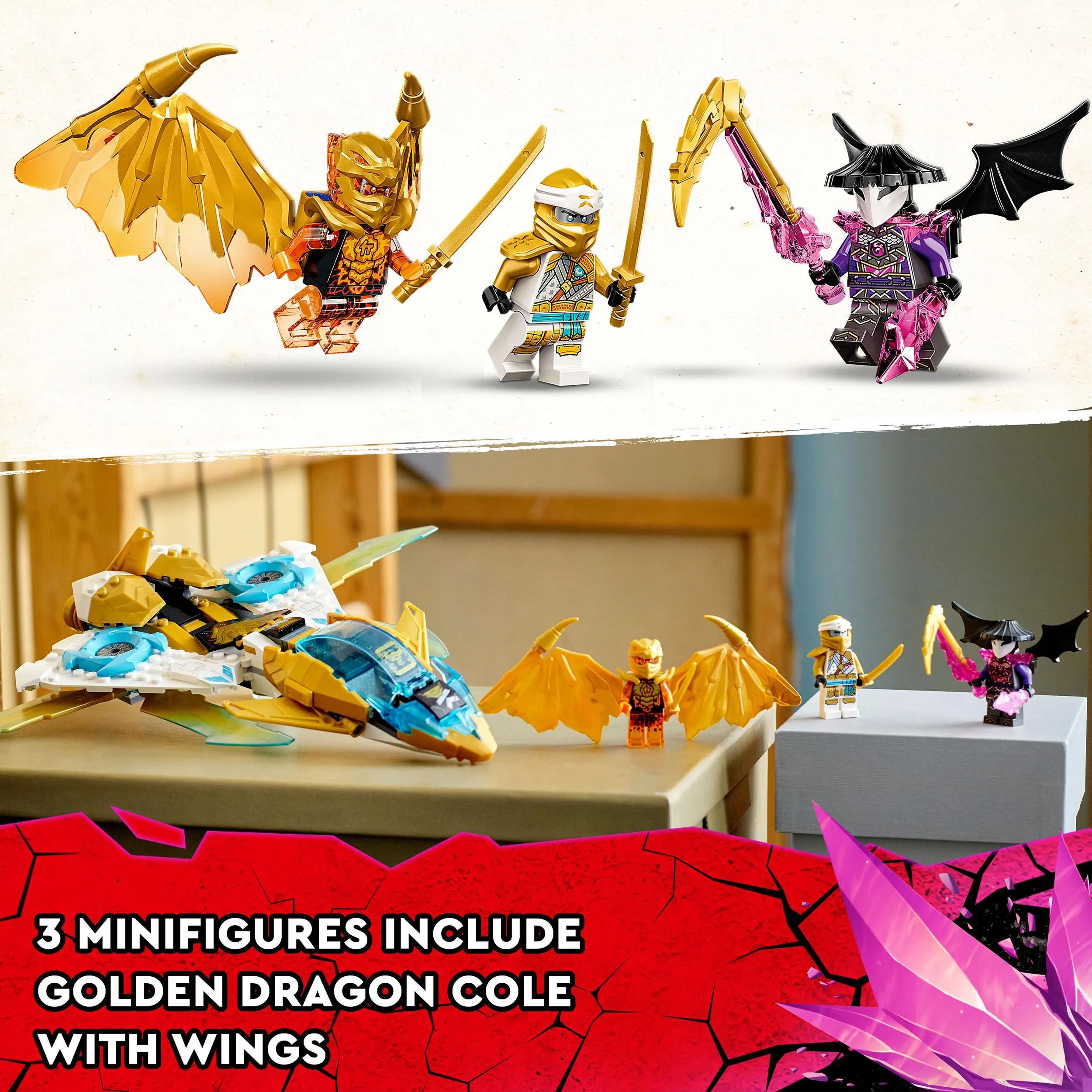 Lego Ninjago -Zanen kultainen lohik&auml;&auml;rmelentokone 71770