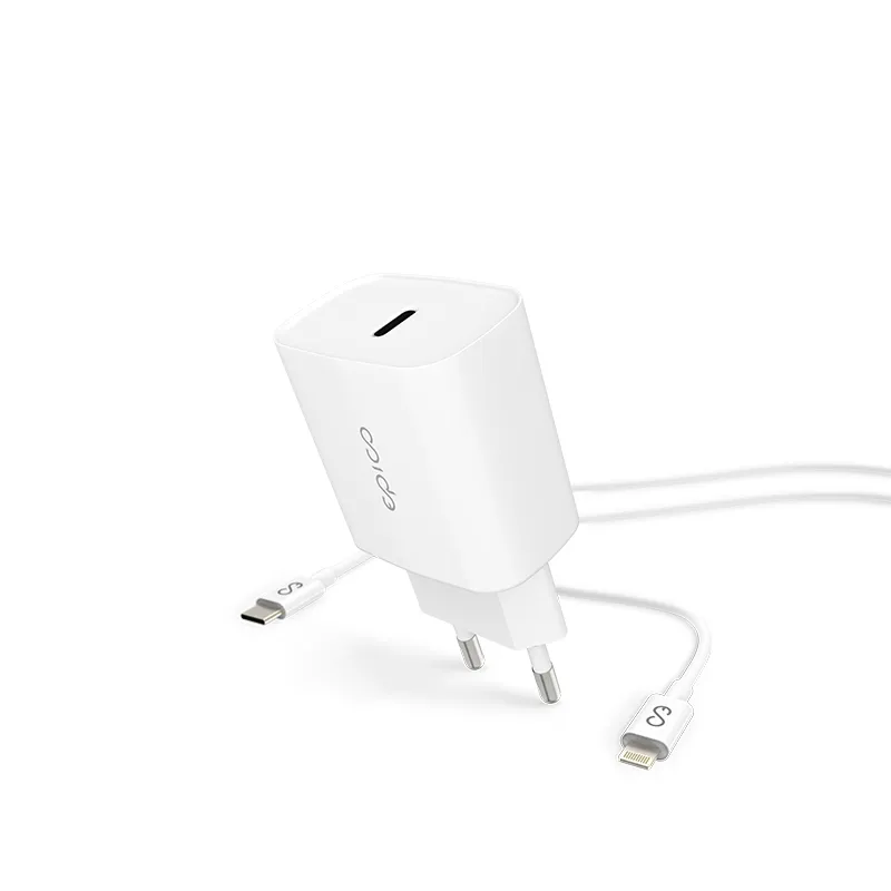 Epico 20W PD Charger Bundle - white