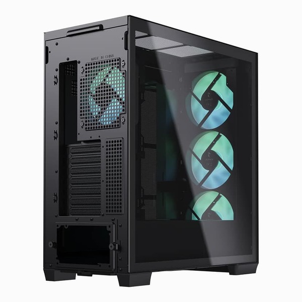 Aerocool APNX C1-BK-V1 ARGB Midi-Tower Case with RGB lighting, Black