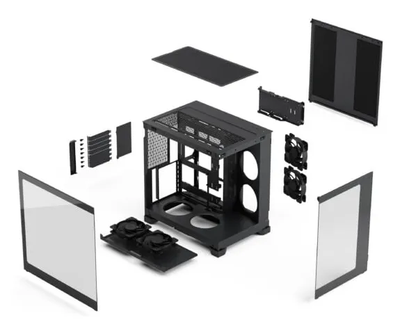 Fractal Design Pop 2 Vision -miditornikotelo ikkunalla, musta