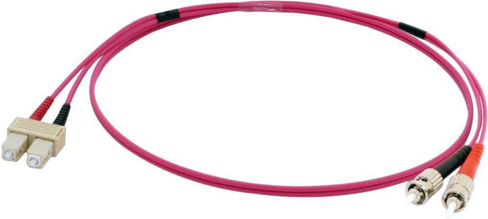 MicroConnect OM4 LSZH ST/UPC-SC/UPC 1m Fiber Optic Cable, Violet