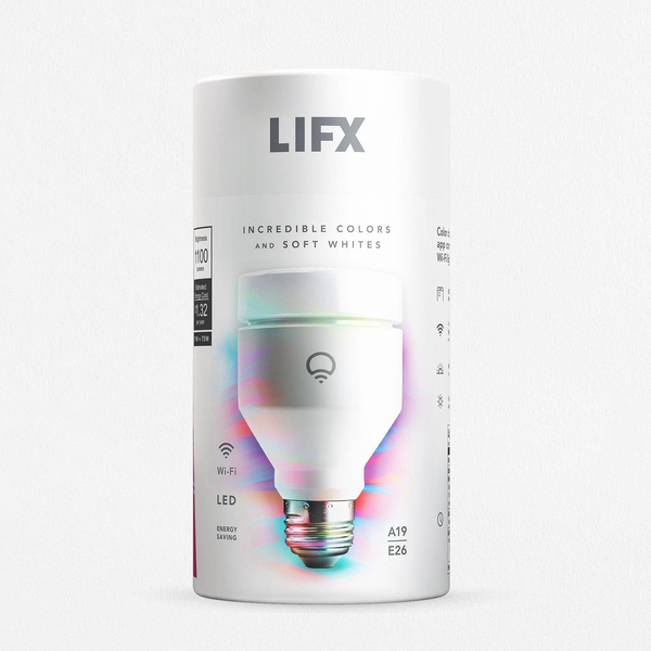 LIFX - LED-lamppu - muoto: A19 - B22 - 11 W (samanlainen 75 W) - luokka A+ - 16 miljoonaa v&auml;ri&auml; - 2500-9000 K - helmenvalkoinen