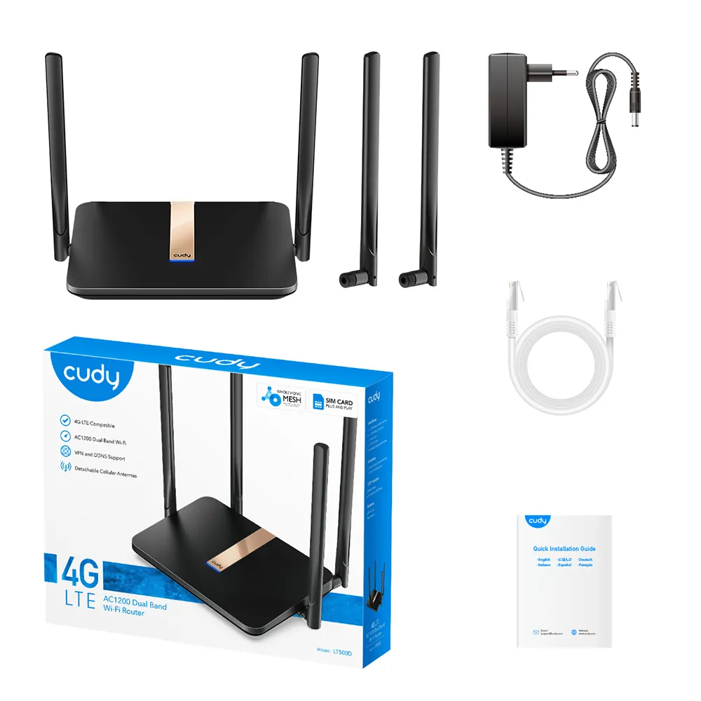 CUDY 4G Router LT500D CAT4/WF5 AC1200