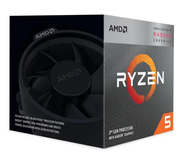 AMD Ryzen 5 3400G 3,7 GHz, AM4 - processor, boxed + Wraith Spire CPU Kylare