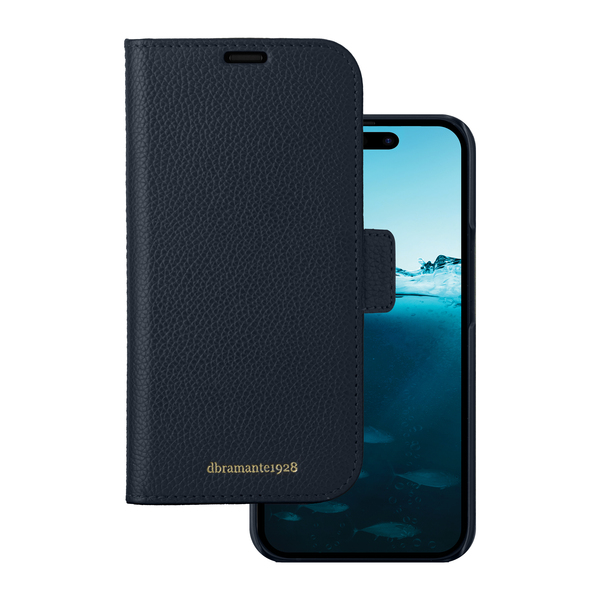 Dbramante1928 New York, iPhone 15 Plus - 2-in-1 Wallet Case, Pacific Blue