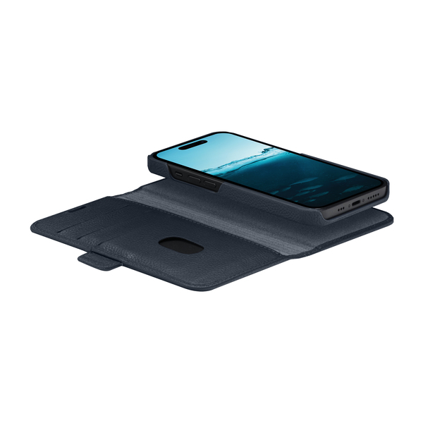 Dbramante1928 New York, iPhone 15 Plus - 2-in-1 Wallet Case, Pacific Blue