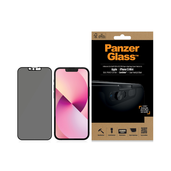 PANZERGLASS APPLE IPHONE 13MINI - CF CAMSLIDER PRIVACY AB BLACK